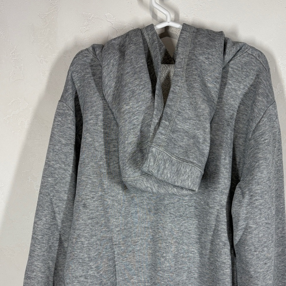 Adidas Heather Gray Hoodie with Navy Logo size 10/12 - Picture 6 of 9